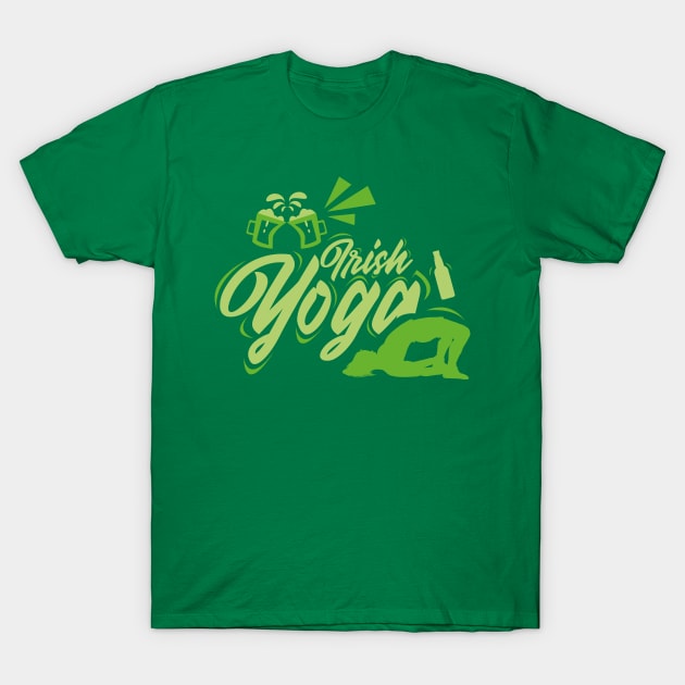 Irish Yoga T-Shirt Funny St. Patricks Day Irish Drunk T-Shirt by CheesyB